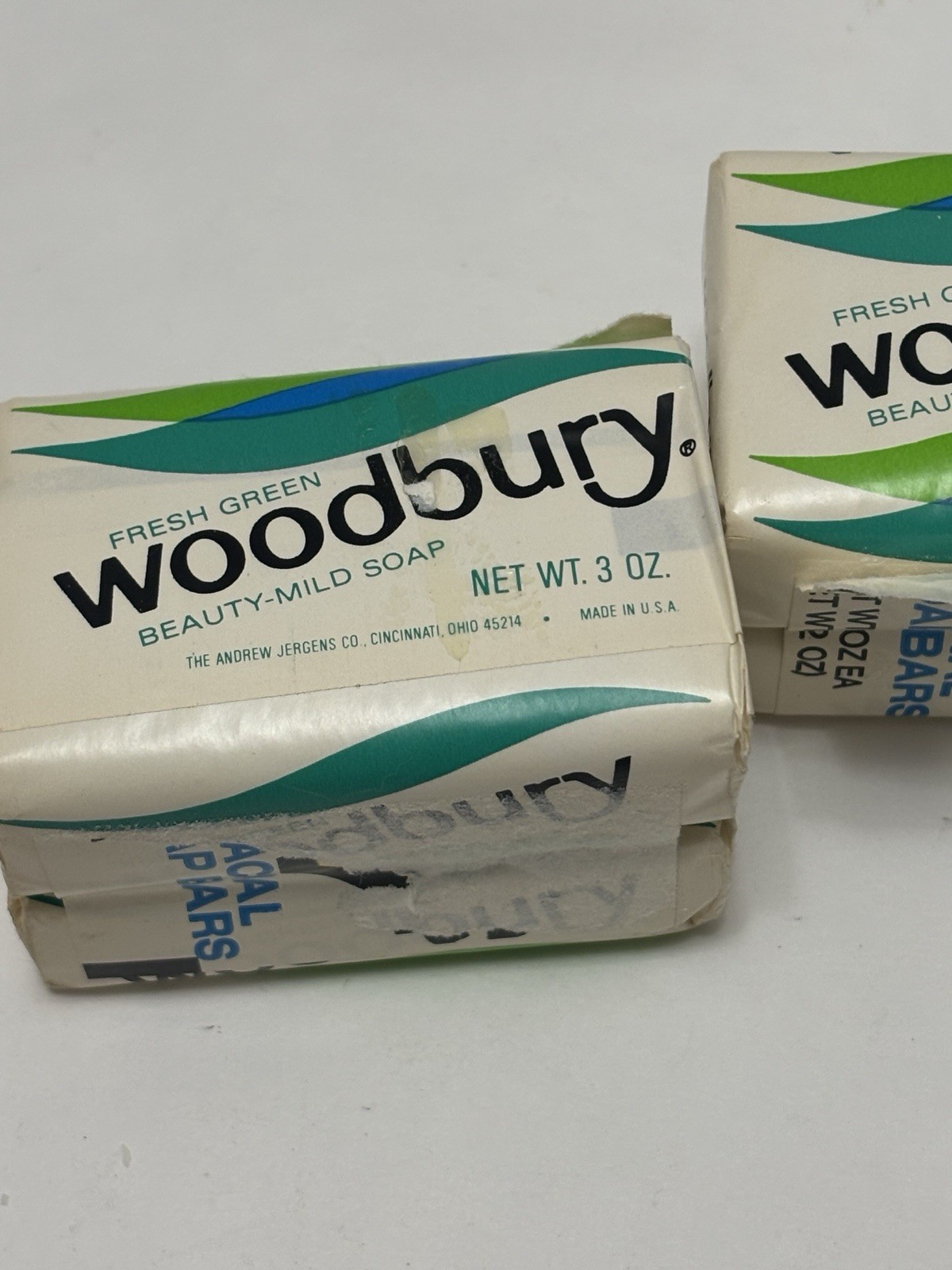 Vintage 4 Bars Woodbury Fresh Green Beauty-Mild Soap. New – Movie Prop 1970s USA