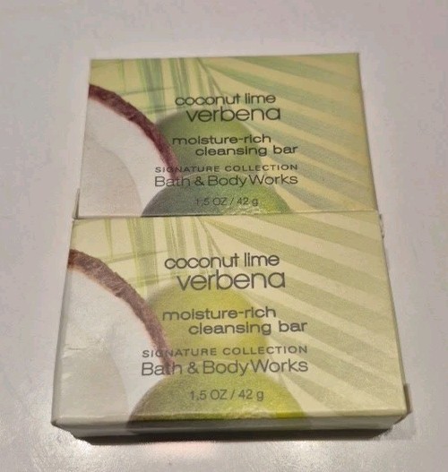 2 Bath Body Works COCONUT LIME VERBENA Moisture-Rich Cleansing Bar 1.5 oz/42g