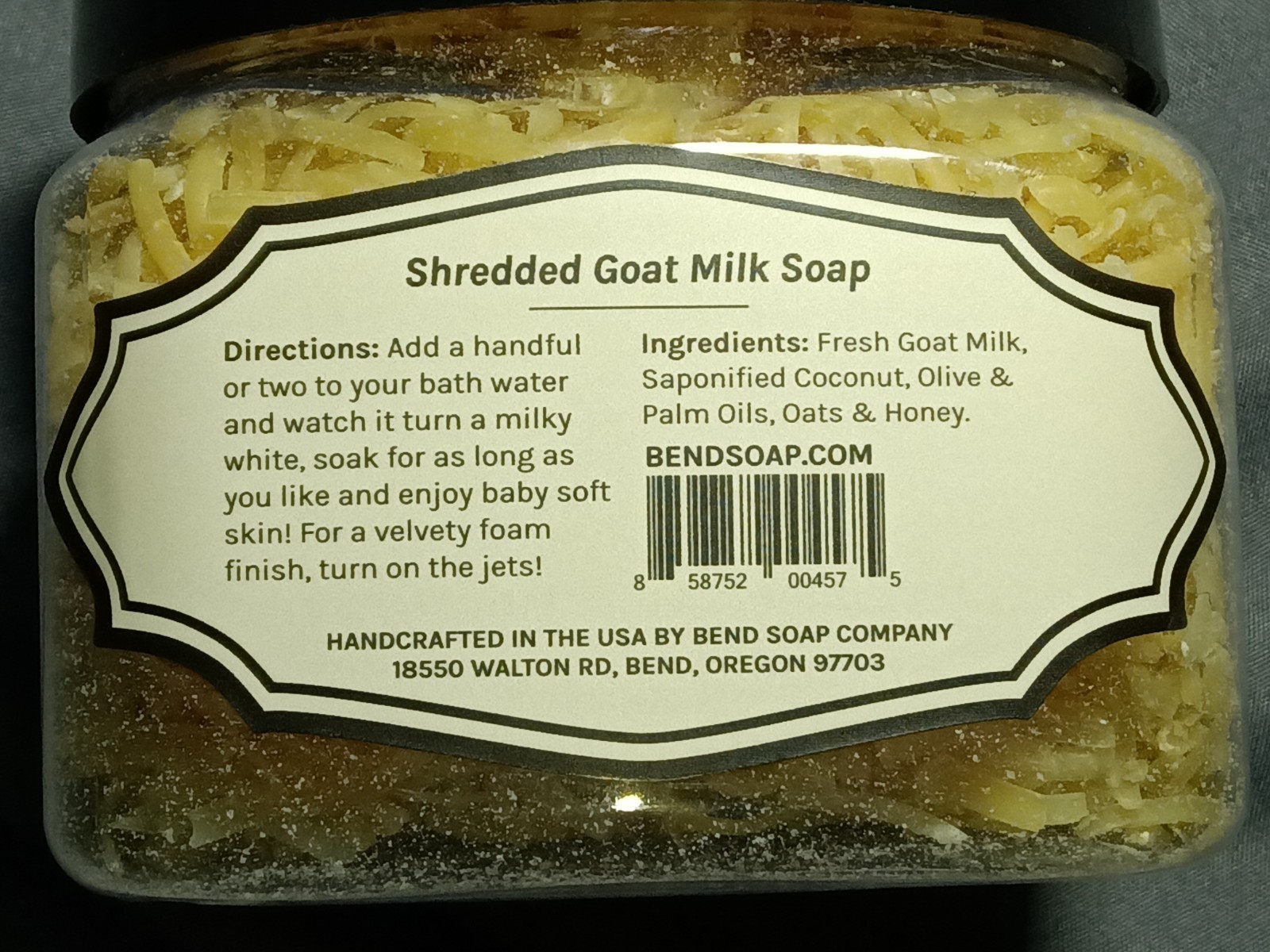 Bend Soap Handcrafted Goat Milk Soap Oats & Honey Luxury Milk Bath 7oz Shavings
