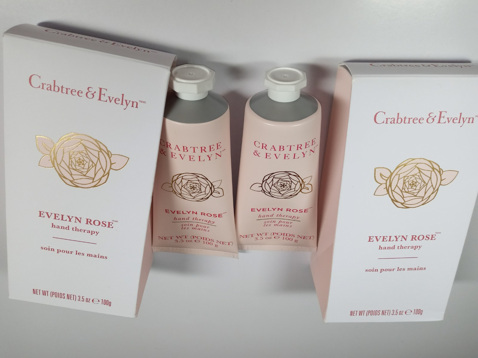 Crabtree & Evelyn Lot of 2 Evelyn Rose Hand Therapy 2x100g/3.5oz NIB