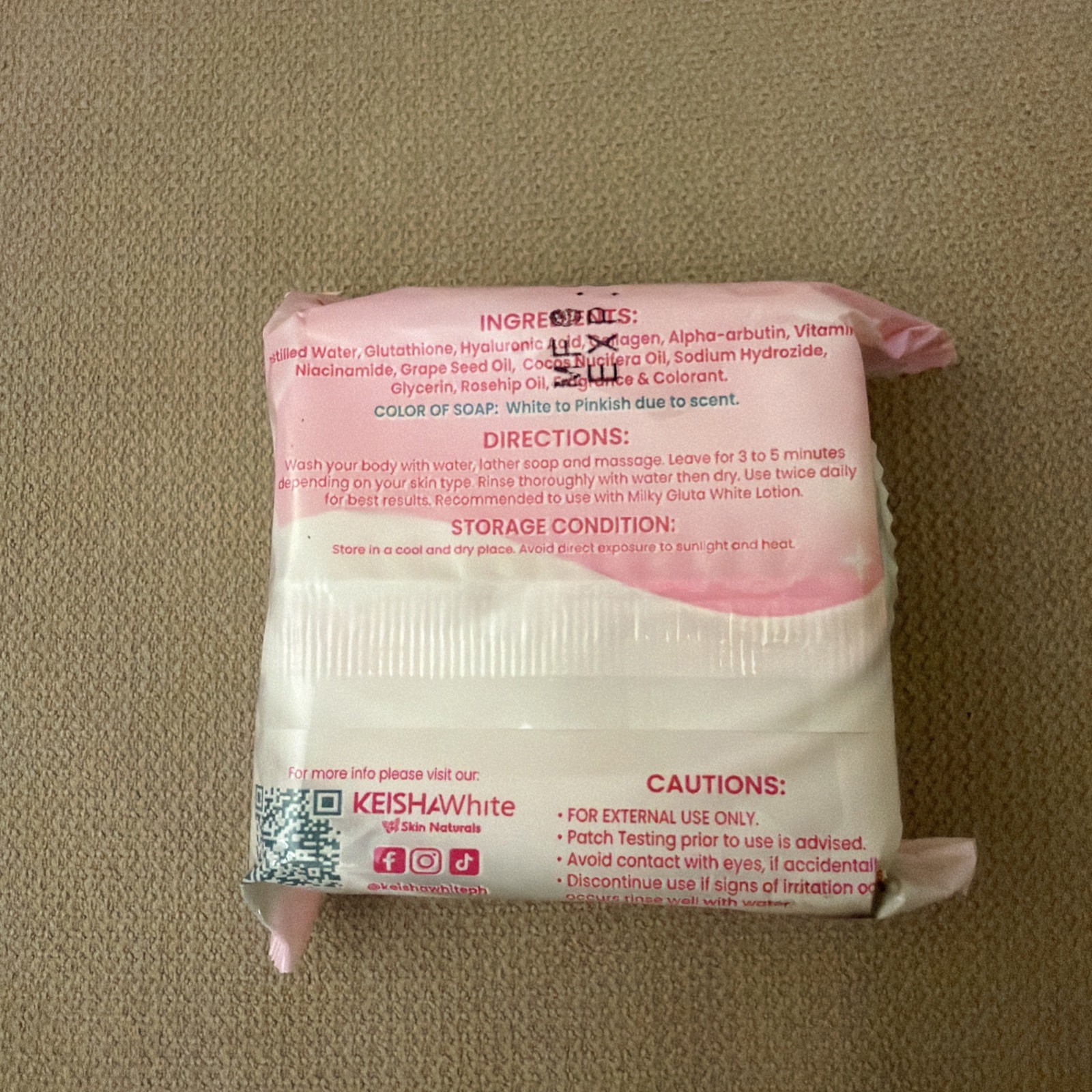 Keisha White Milky GlutaWhite Premium Soap x20, 70g, Pack of 2