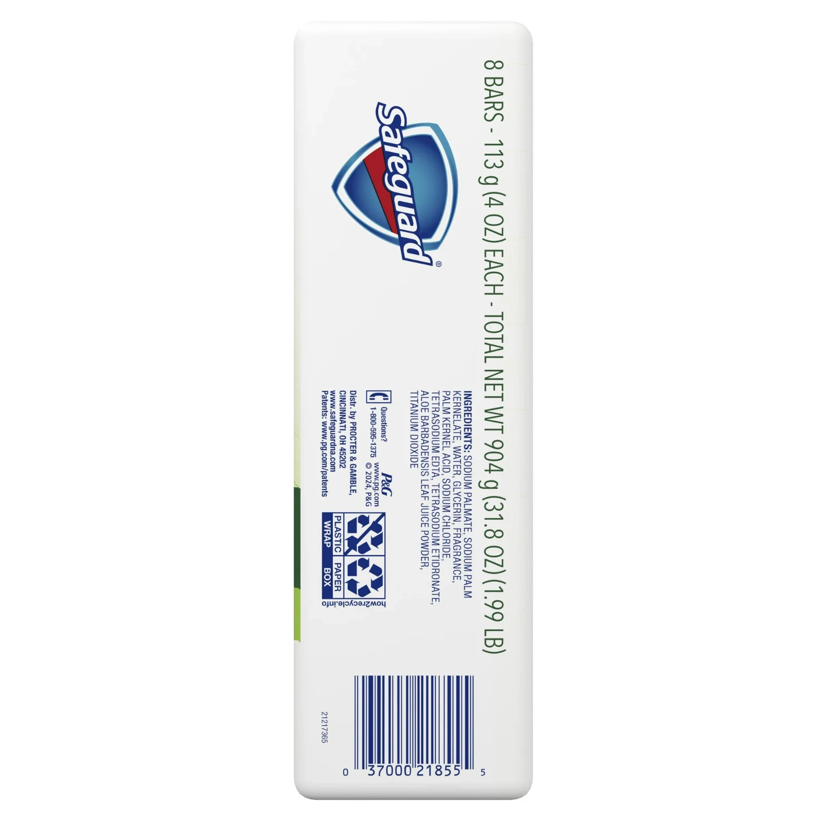 Safeguard Bath Bar Soap, Fresh Clean Scent with Aloe, 3.2 oz (8 Count)