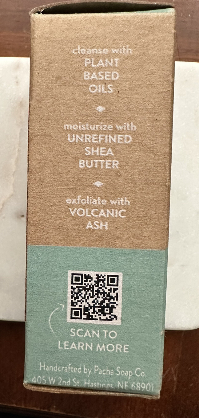 Pacha Soap Co. Sand & Sea Exfoliating Bar Soap 4 oz Handcrafted New in Box