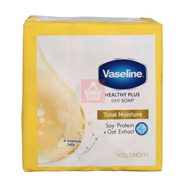 3x 75g Vaseline Total Moisture Bar Soap (225g Total)