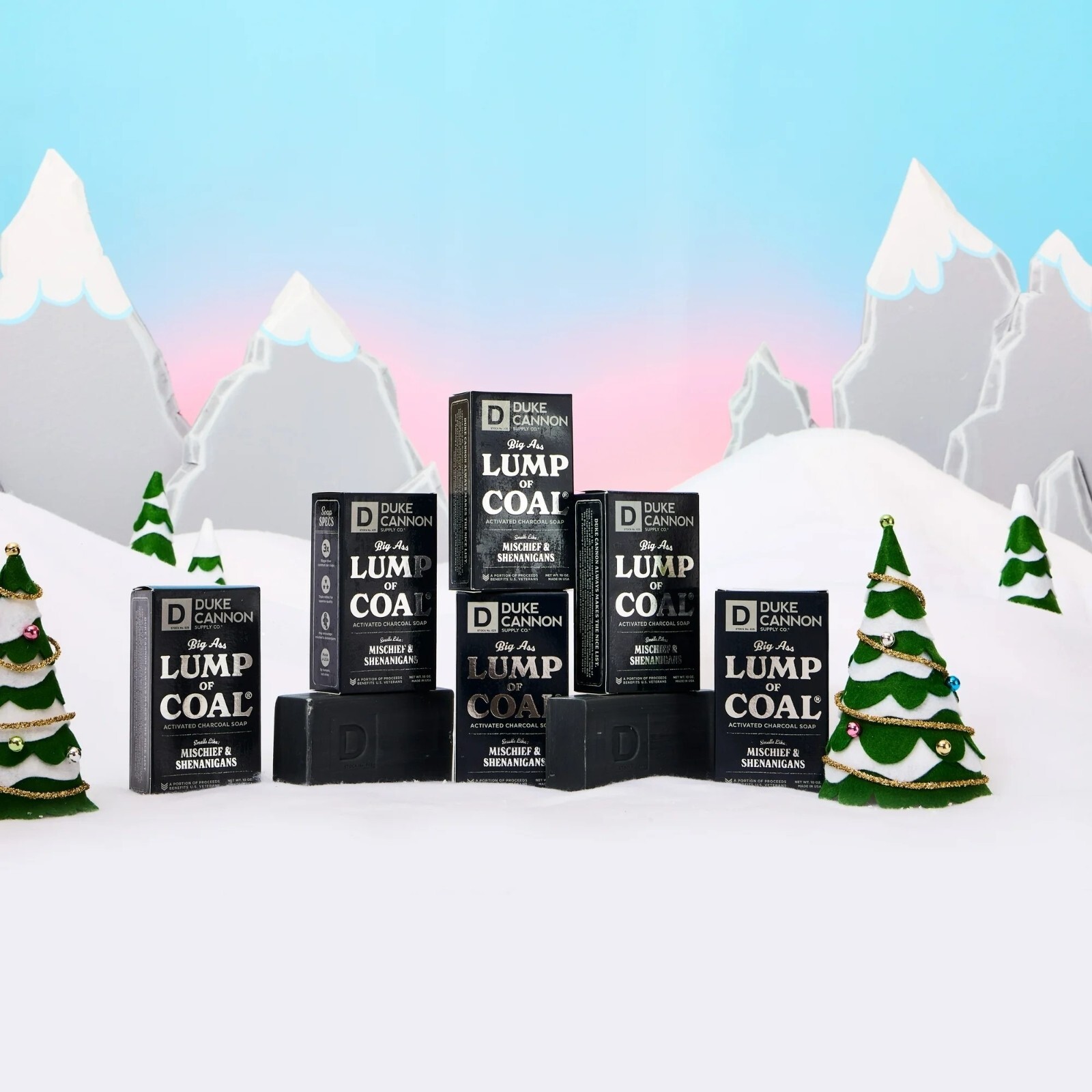 Duke Cannon Mens Big Ass 10oz Lump of Coal Bergamot & Black Pepper Brick Soap
