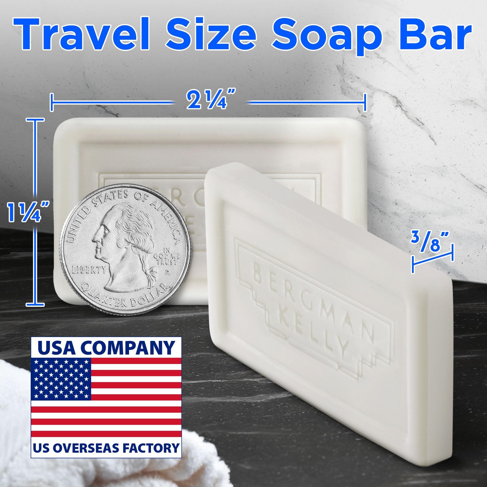 Bergman Kelly White Tea Guest Soap Bars 0.5 oz 100 Pack