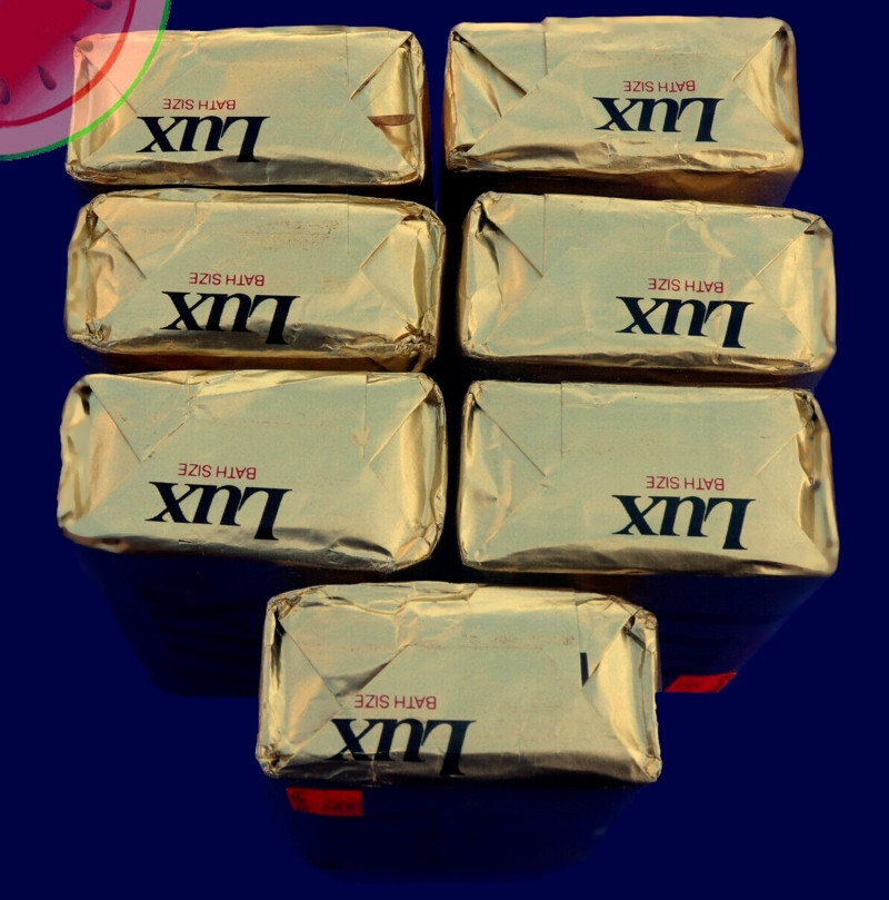 Lot 7 Retro Bath BARS White LUX SOAP Gold Foil 5 OZ New Old Stock Vintage NOS
