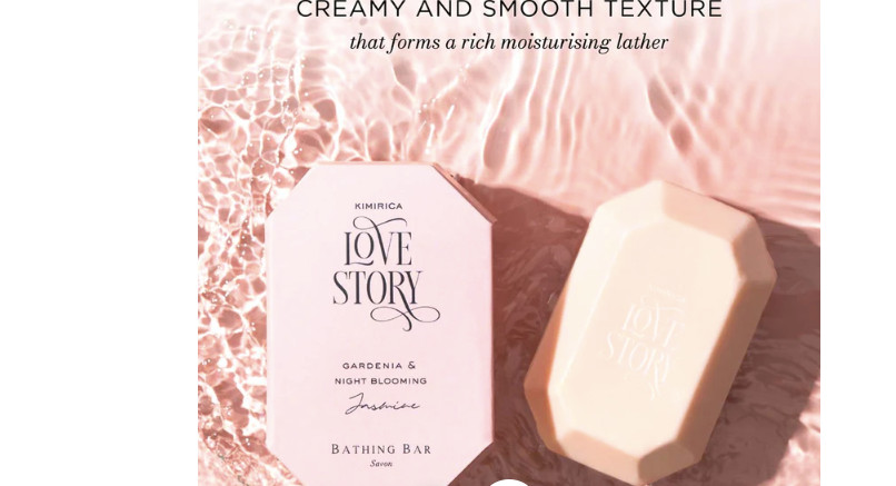Kimirica Love Story Organic Luxury & Vegan Bathing Bar – Gardenia & Jasmine