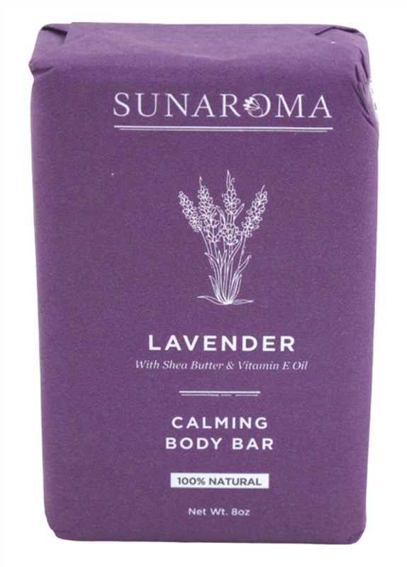 Sunaroma Soap Bar Lavender Shea + Vitamin-E Oil 8 Ounce