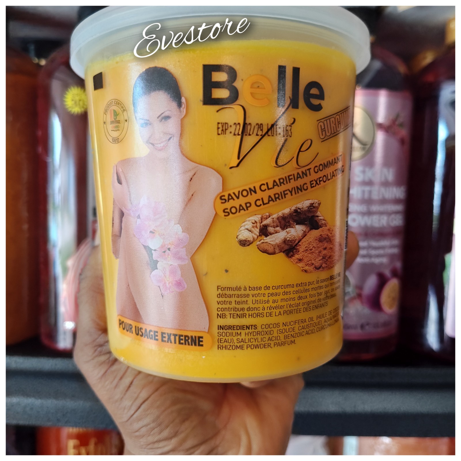 Belle Vie Rich Turmeric Soap. Exfoliating Soap 670g Jar. X 1