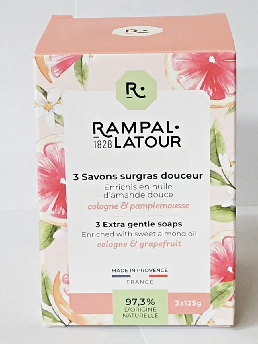 Cologne Grapefruit Round Soap 3pk – 125g each – Rampal LaTour, Imported