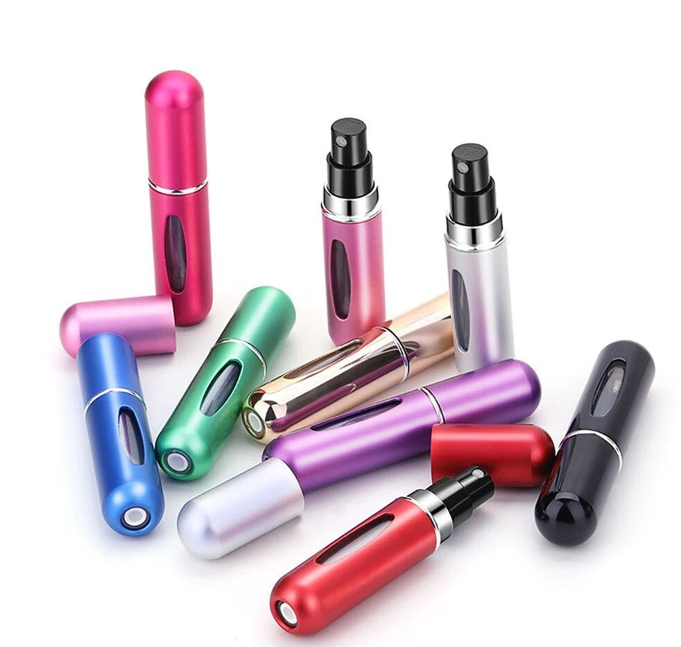 5ml Mini Refillable Travel Portable Perfume Atomizer Bottle Spray Pump Case
