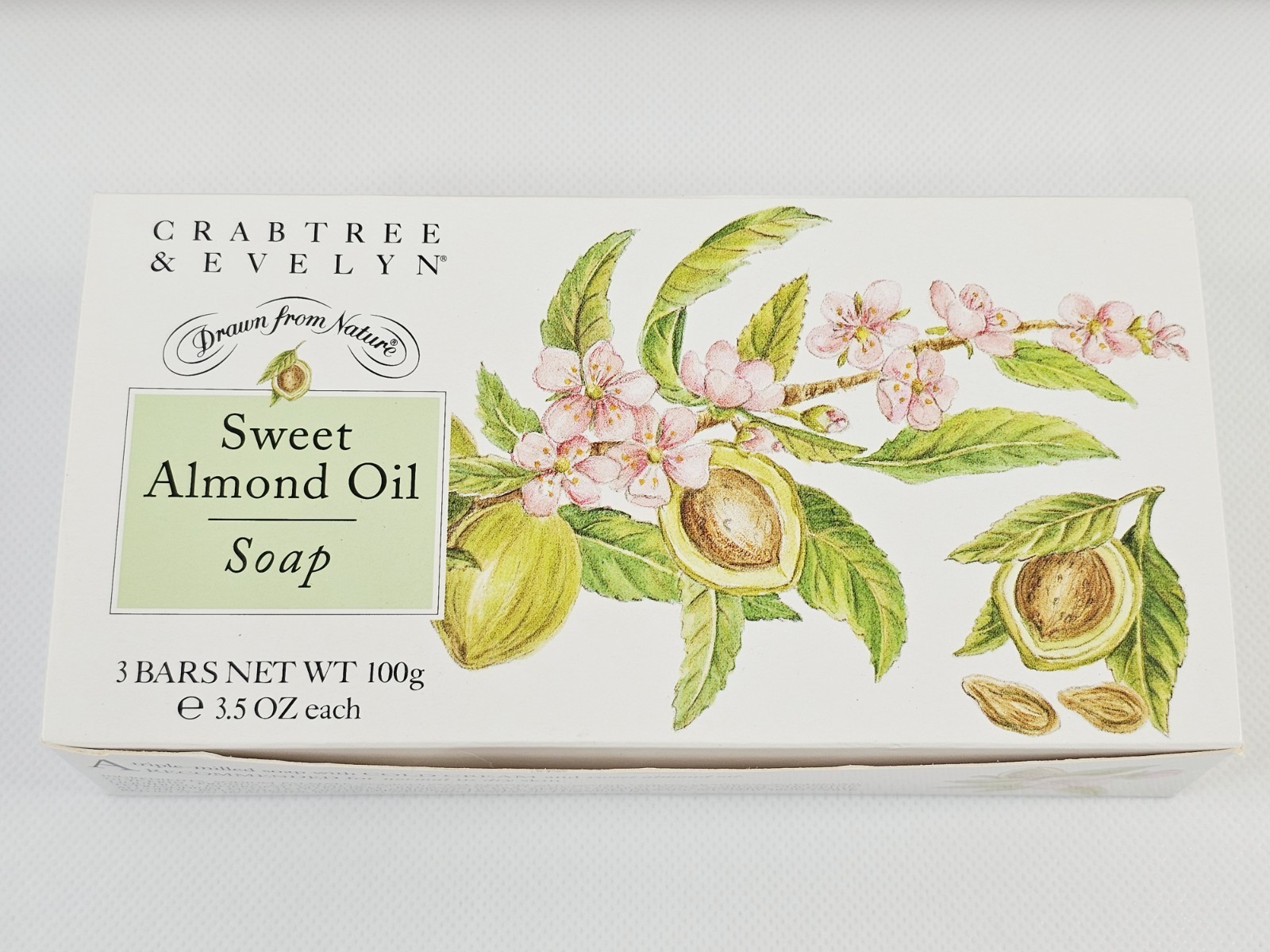 Crabtree & Evelyn Sweet Almond Oil Triple Milled Soap 3 Bars 3.5 Oz ea New Vtg