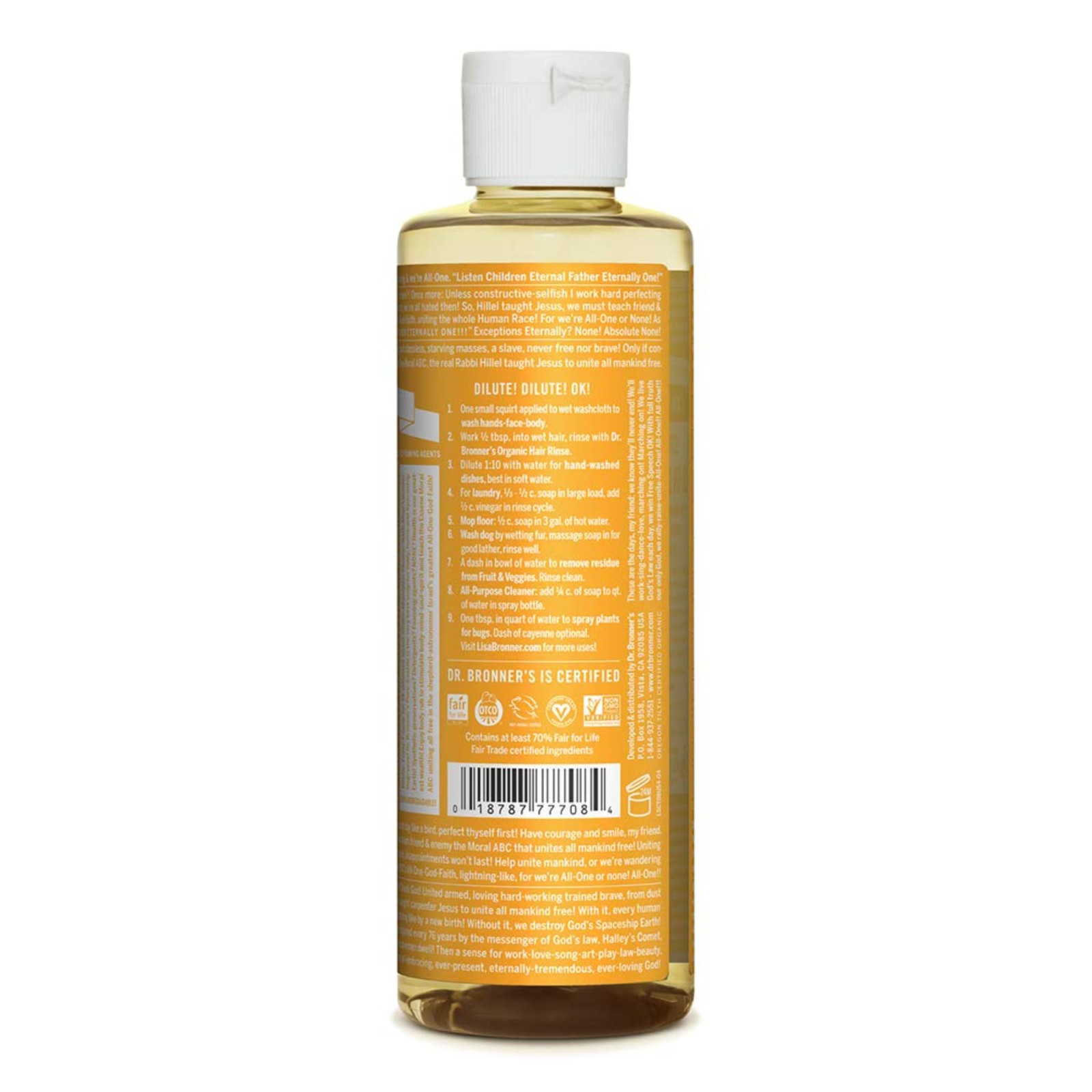 Dr Bronner’s 8oz Organic Fair Trade Castile Liquid Soap All Purpose Cleaner