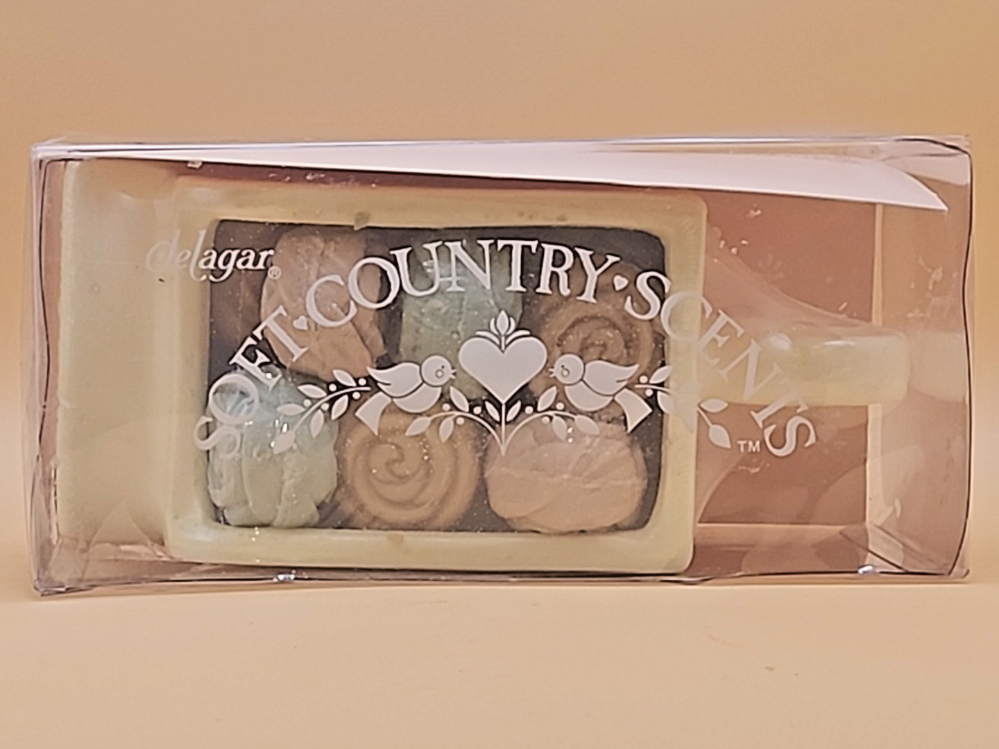 Vintage Delagar Soft Country Guest Soaps in Yellow Ceramic Wheelbarrow Cottage