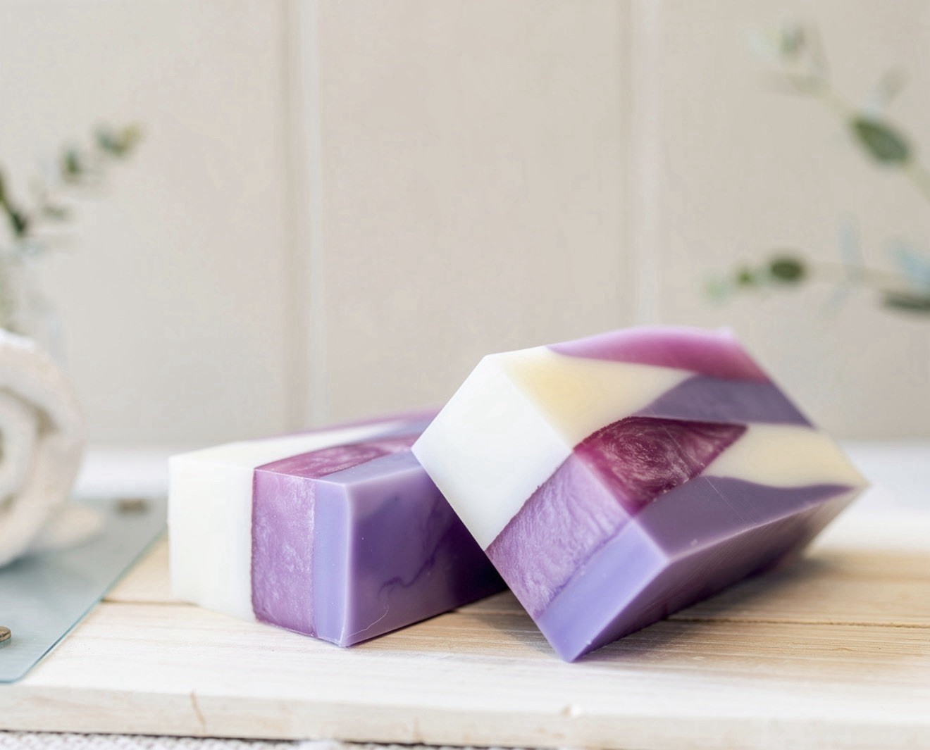 Handmade Lavender Goat’s Milk & Glycerin Layered Soap 4 oz