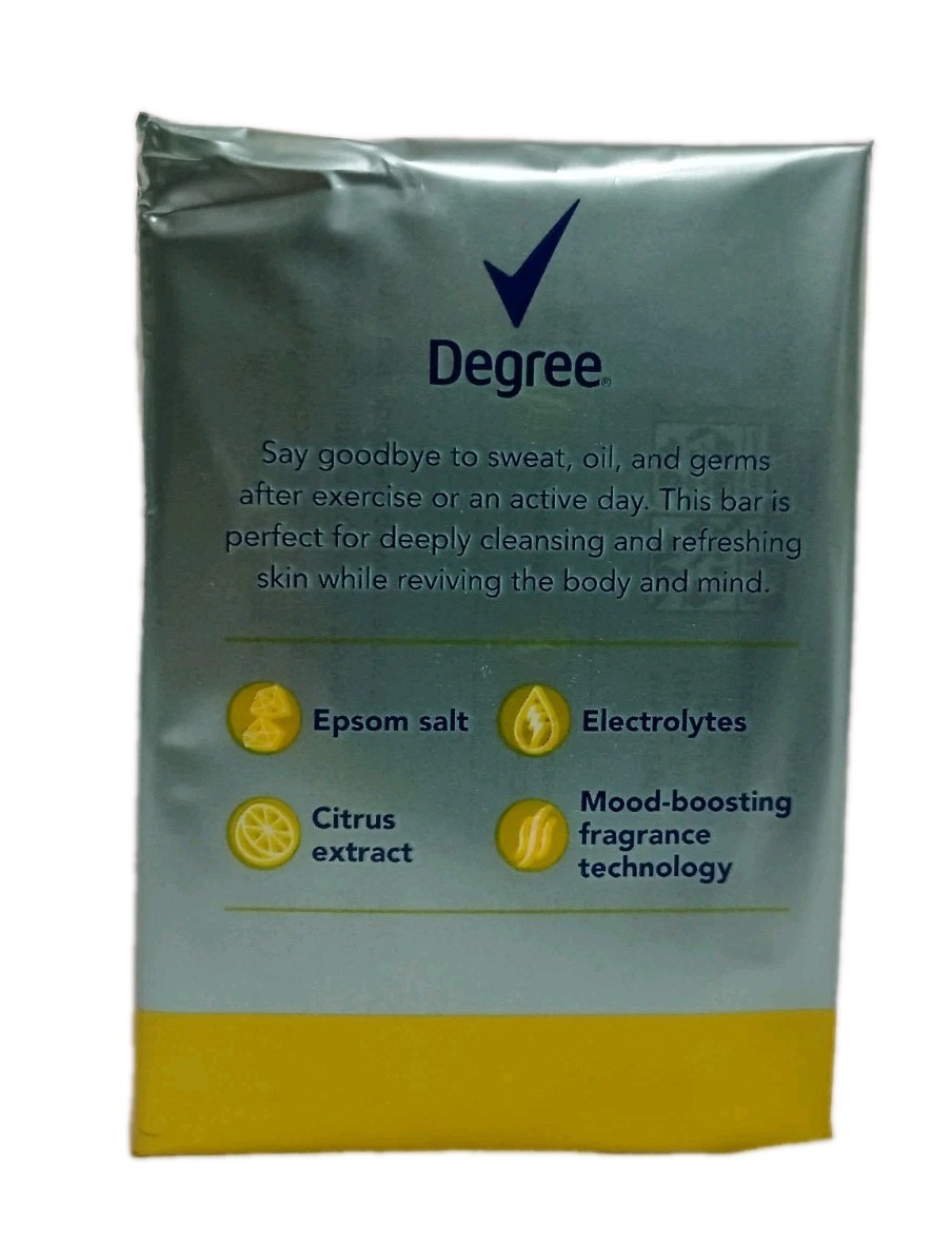 4 Bars Degree Maximum Recovery Epsom Salt + Citrus Extract Soap 3.75 Oz. Damaged