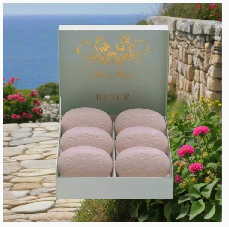 Rance 1795, Olio di Rose Coffret, Luxury Boxed Set of 6 French Perfumed Soaps