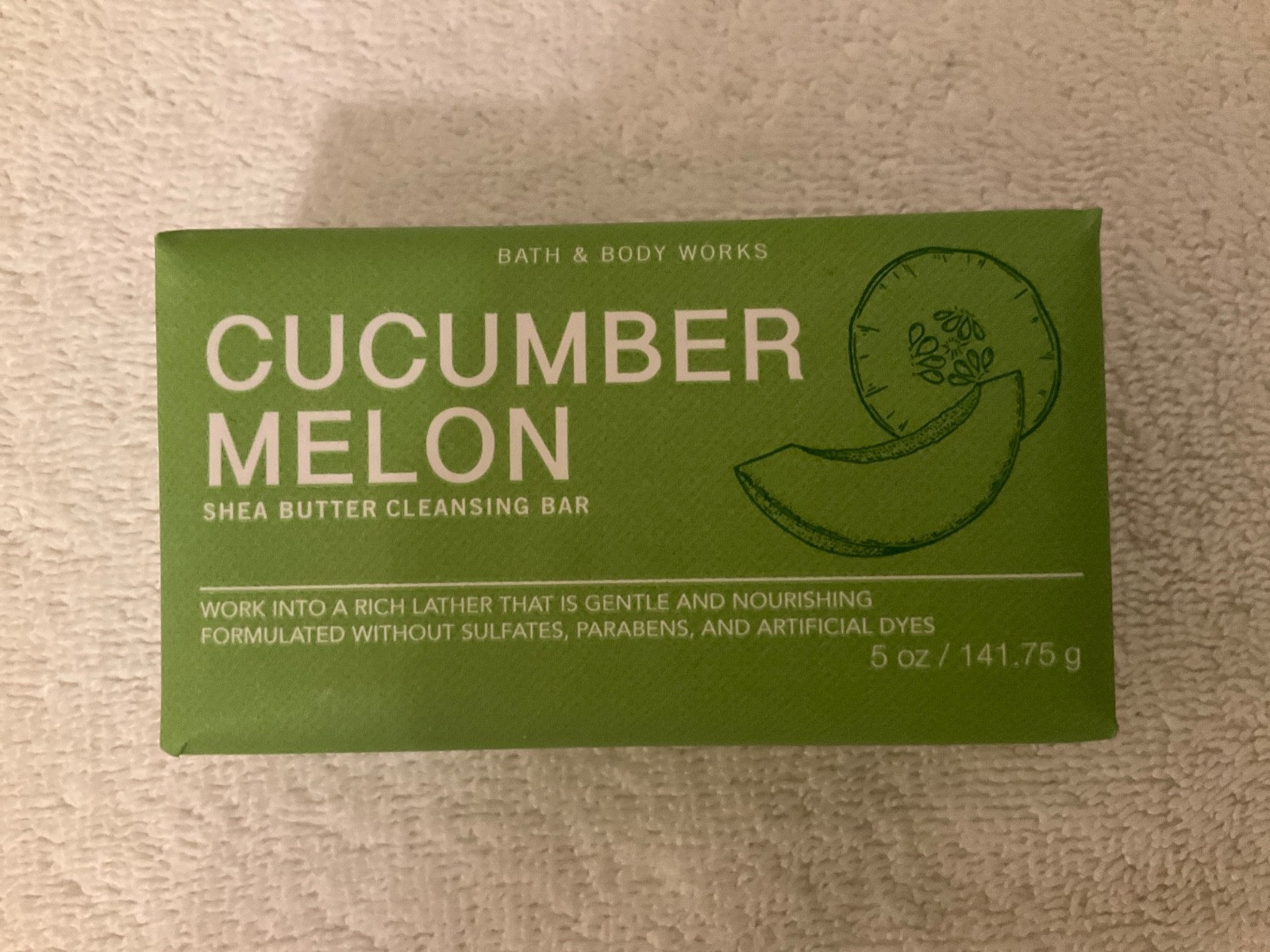 3 Bath & Body Works – Cucumber Melon Shea Butter Cleansing Bars & 2 Shower Gels