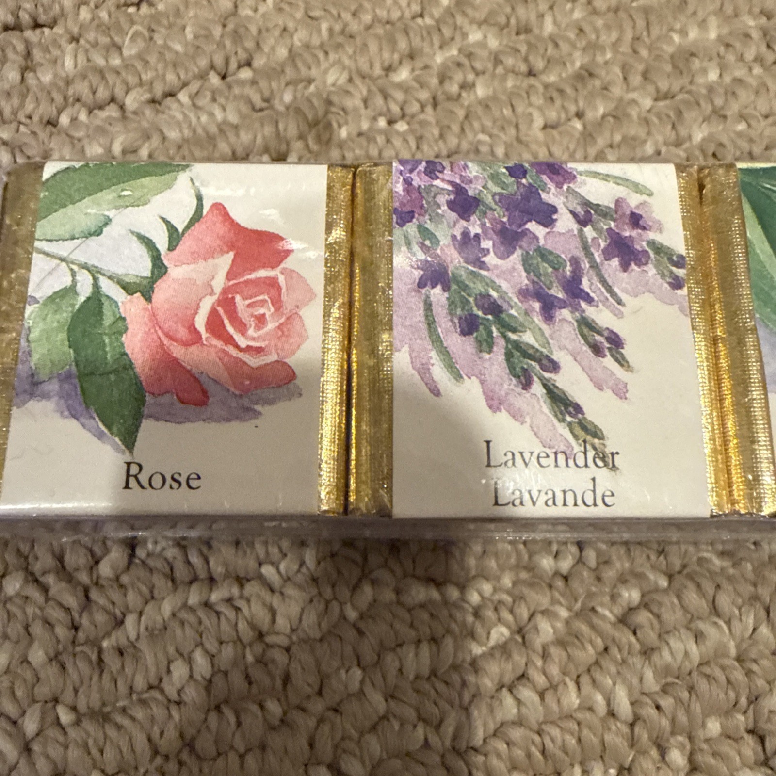 Six Sealed Delagar English Bath Cube Set Made in England Floral Scents 9 oz Salt