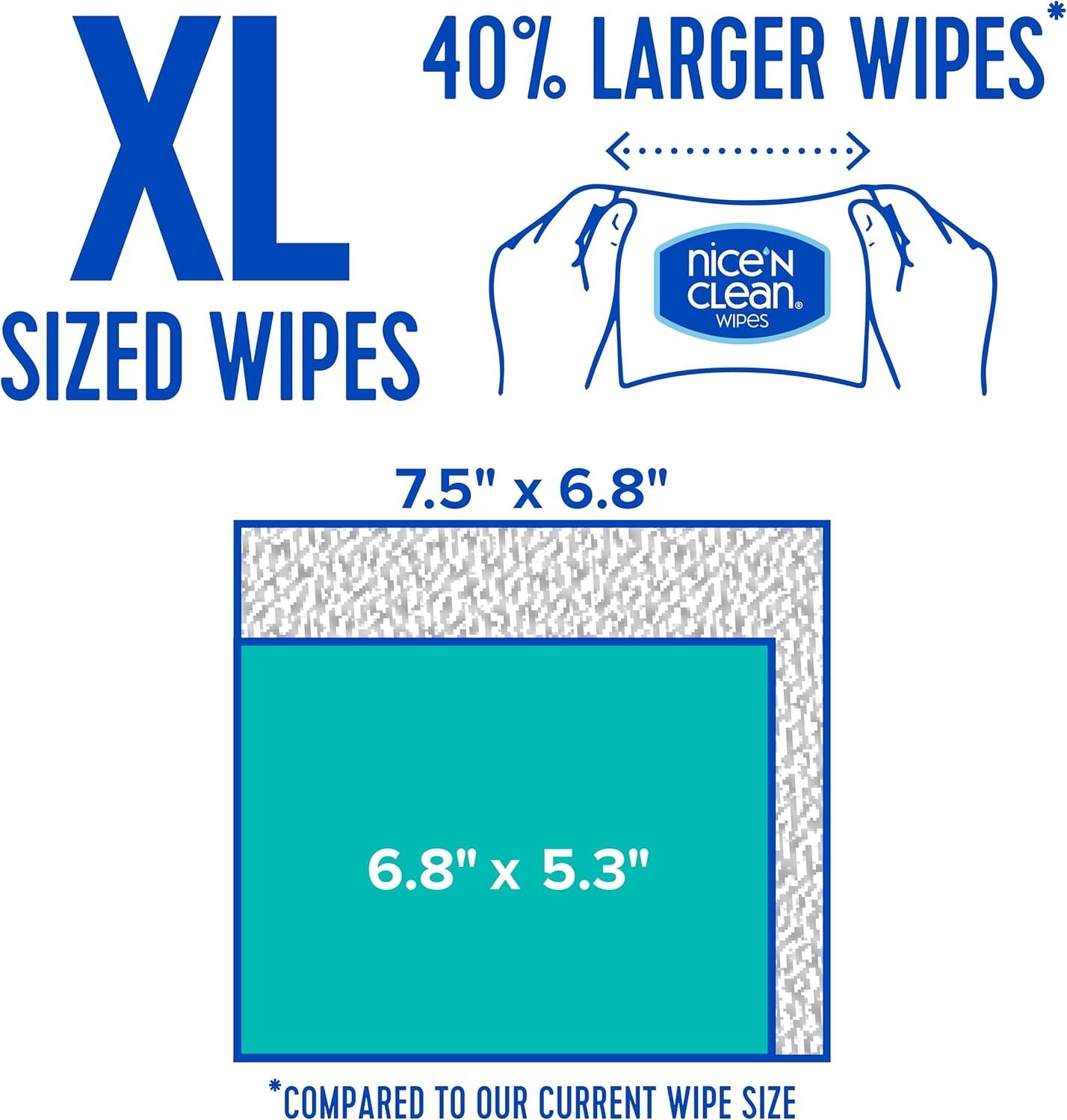 Hypoallergenic XL Flushable Wipes | 6.8″ x 7.5″ | Gentle Care for All Ages