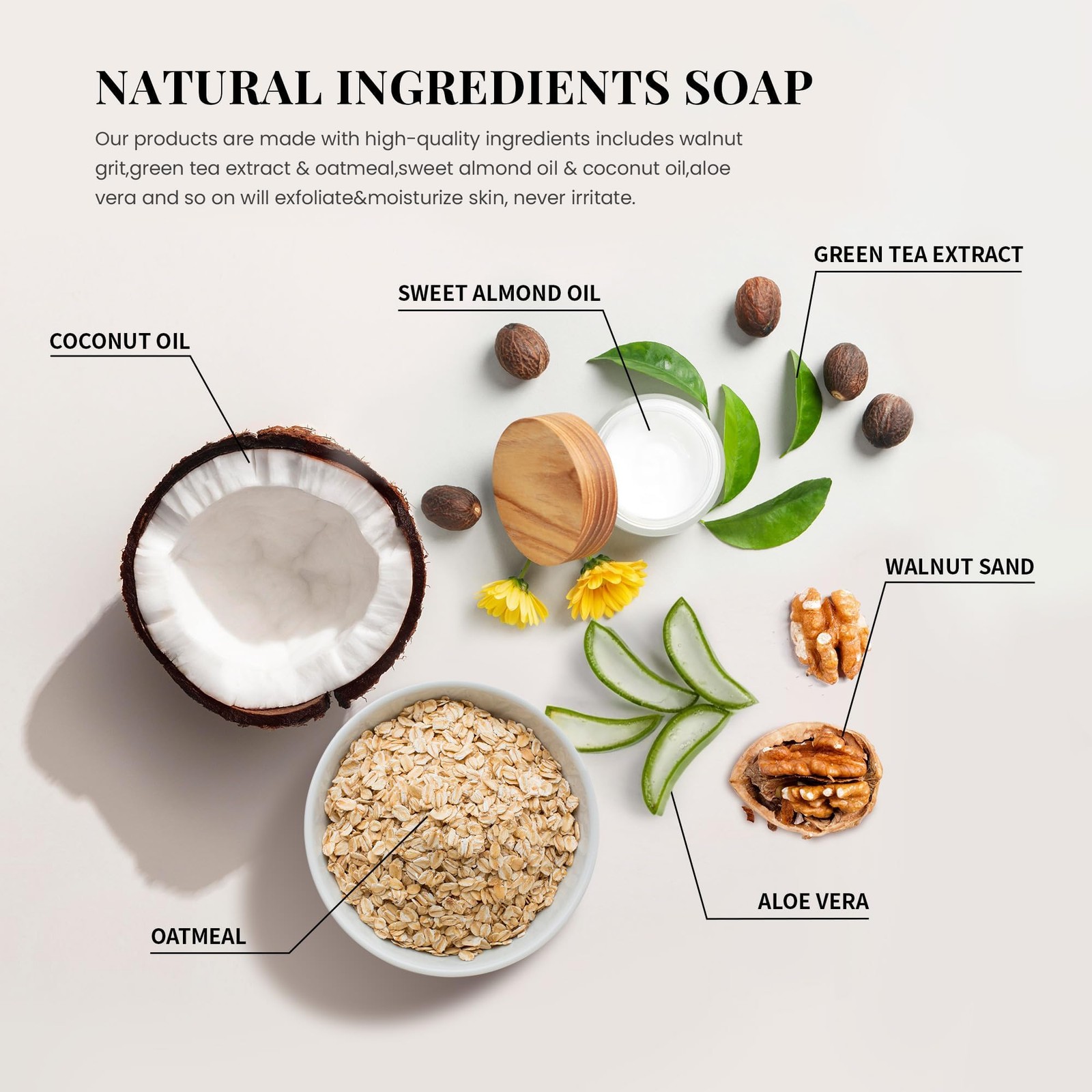 Mens Soap Bar Set 6Pcs Natural Handmade Cleansing Bar Soap Set Moisturizing E…