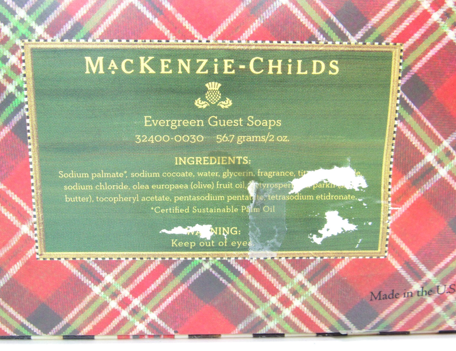 RARE MacKenzie-Childs EVERGREEN Guest Soap 3 Bar Set Balsam Fir, Cedar, Juniper