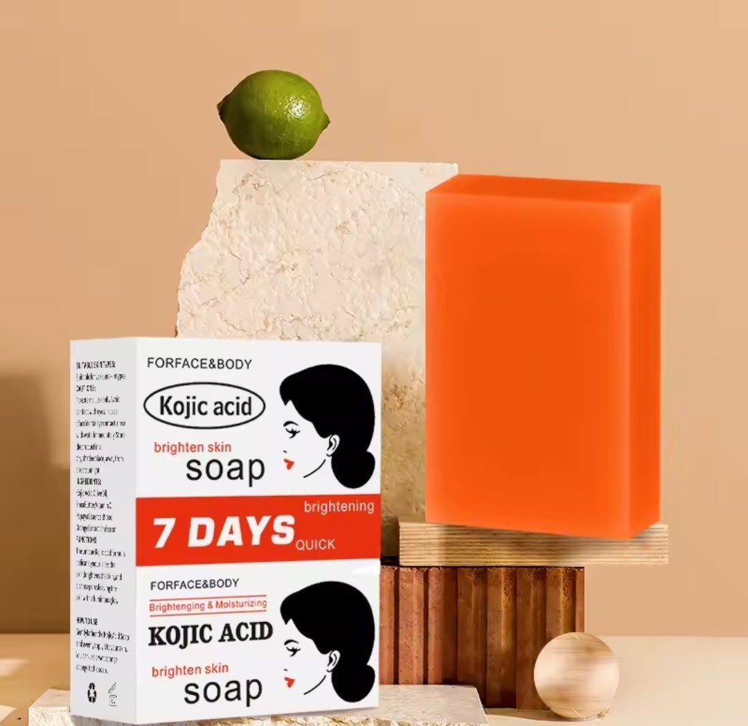 5Kojic Acid Brightening Soap Bar Moisturizing Exfoliating Orange Face/Body/Hands