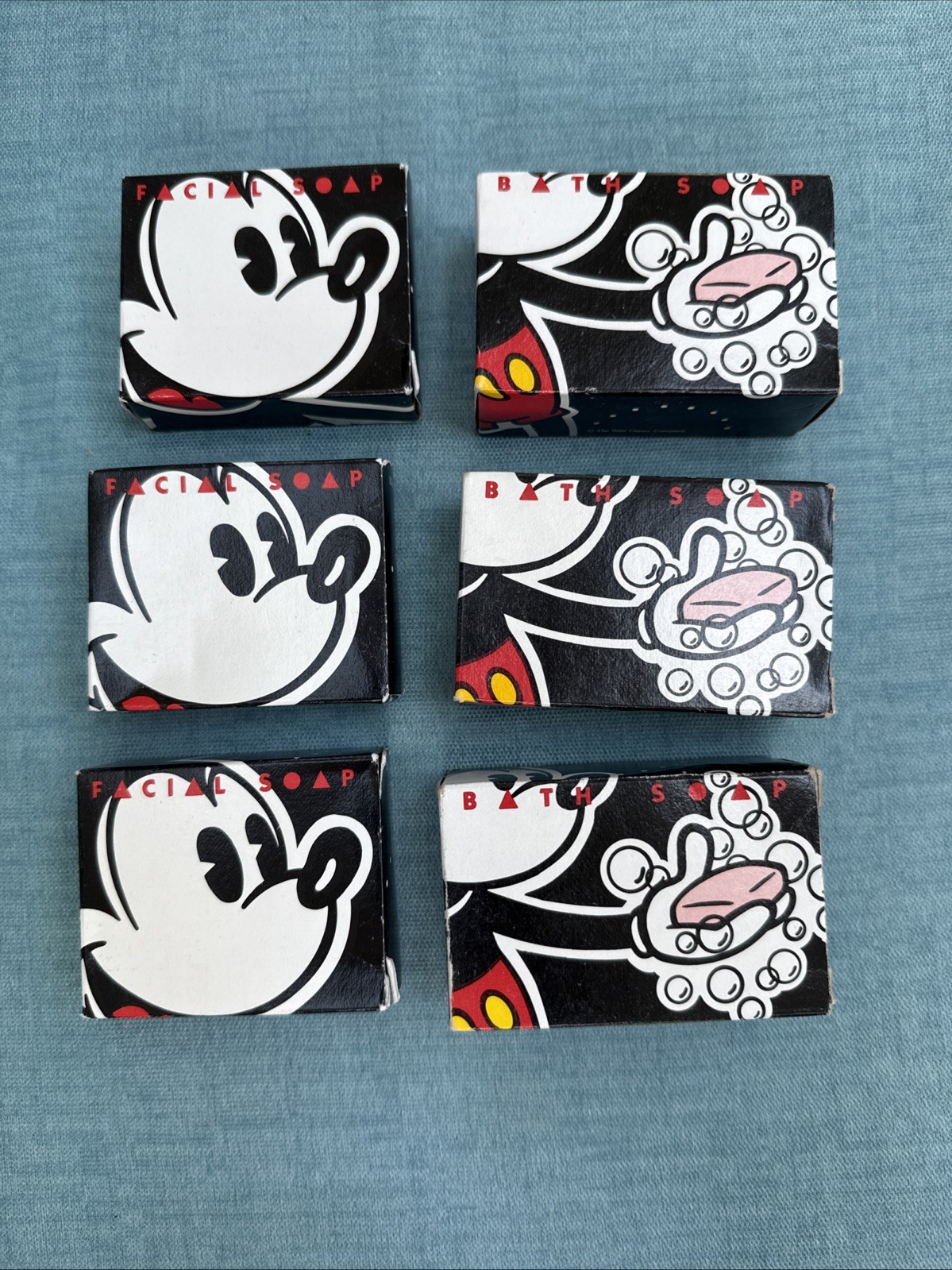 Vintage Mickey Mouse 6 Bars Soap Walt Disney World Resorts Facial Bath Soap NEW