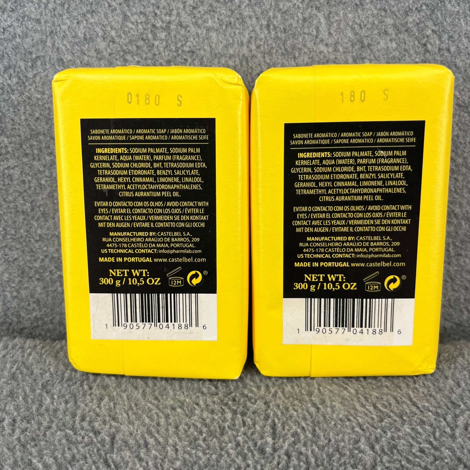 2x Castelbel Soap Yellow Wild Honey & Almond Triple Milled Luxury Bars 10.5 oz