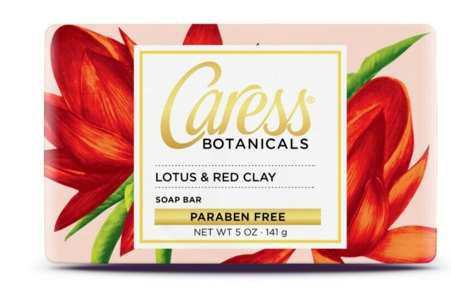 Caress Botanicals Lotus & Red Clay Bar Soap Paraben Free 5oz – 1 Bar