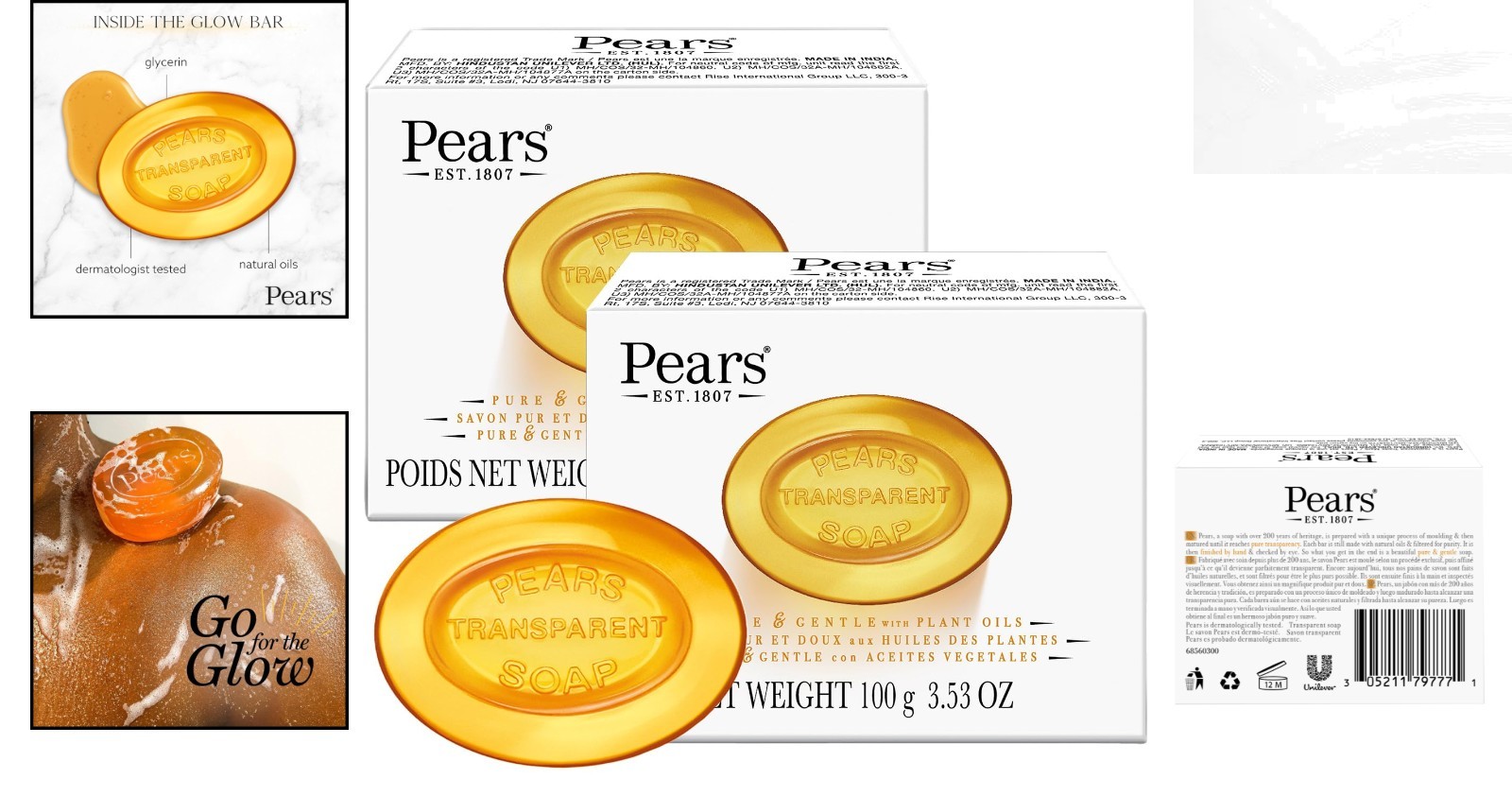 Natural Pear Scent 2-Pack Glycerin Soap – Luxurious Care for All Skin Types
