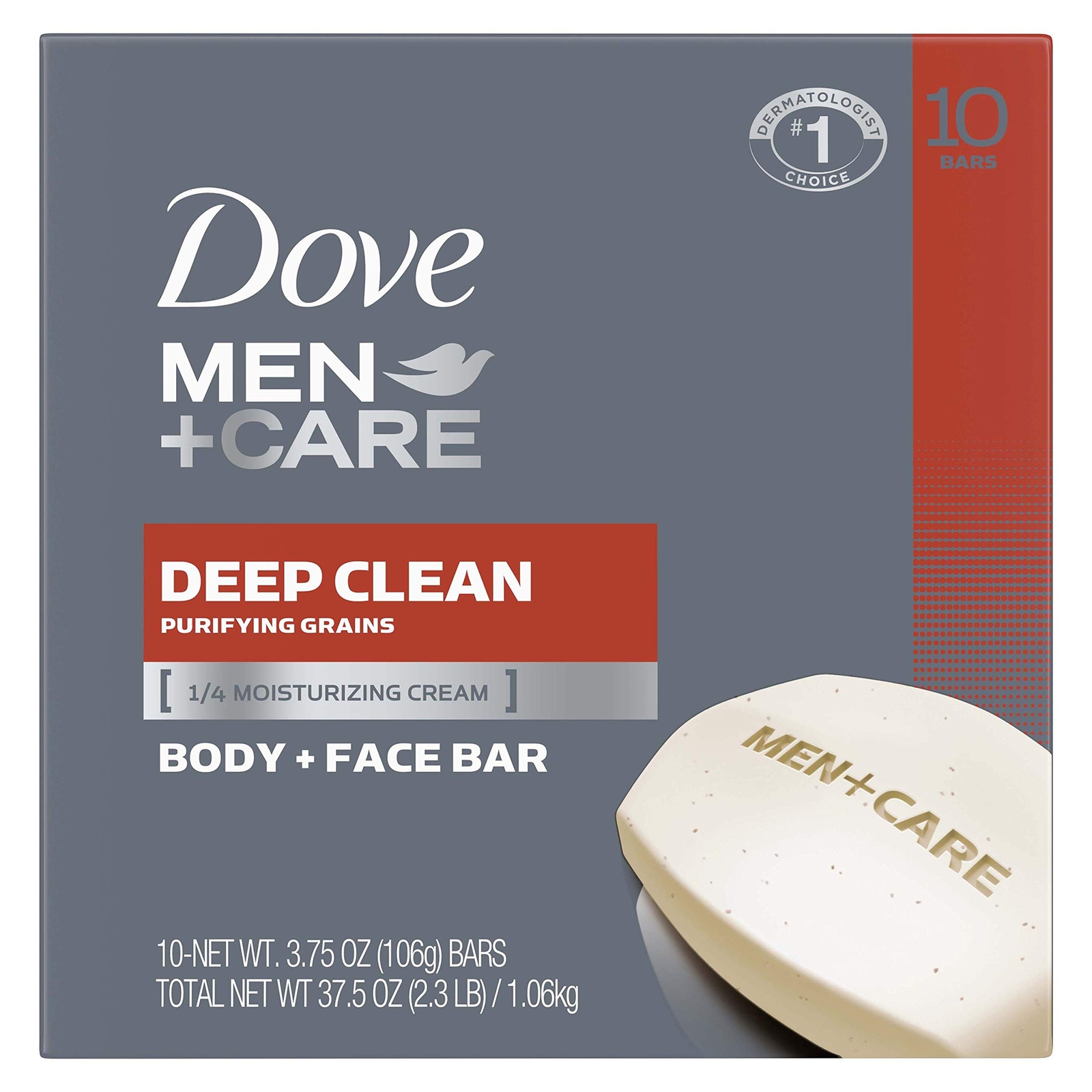 Dove Men Care Deep Clean Bar Soap Moisturizing 40 Ounce Pack of 1