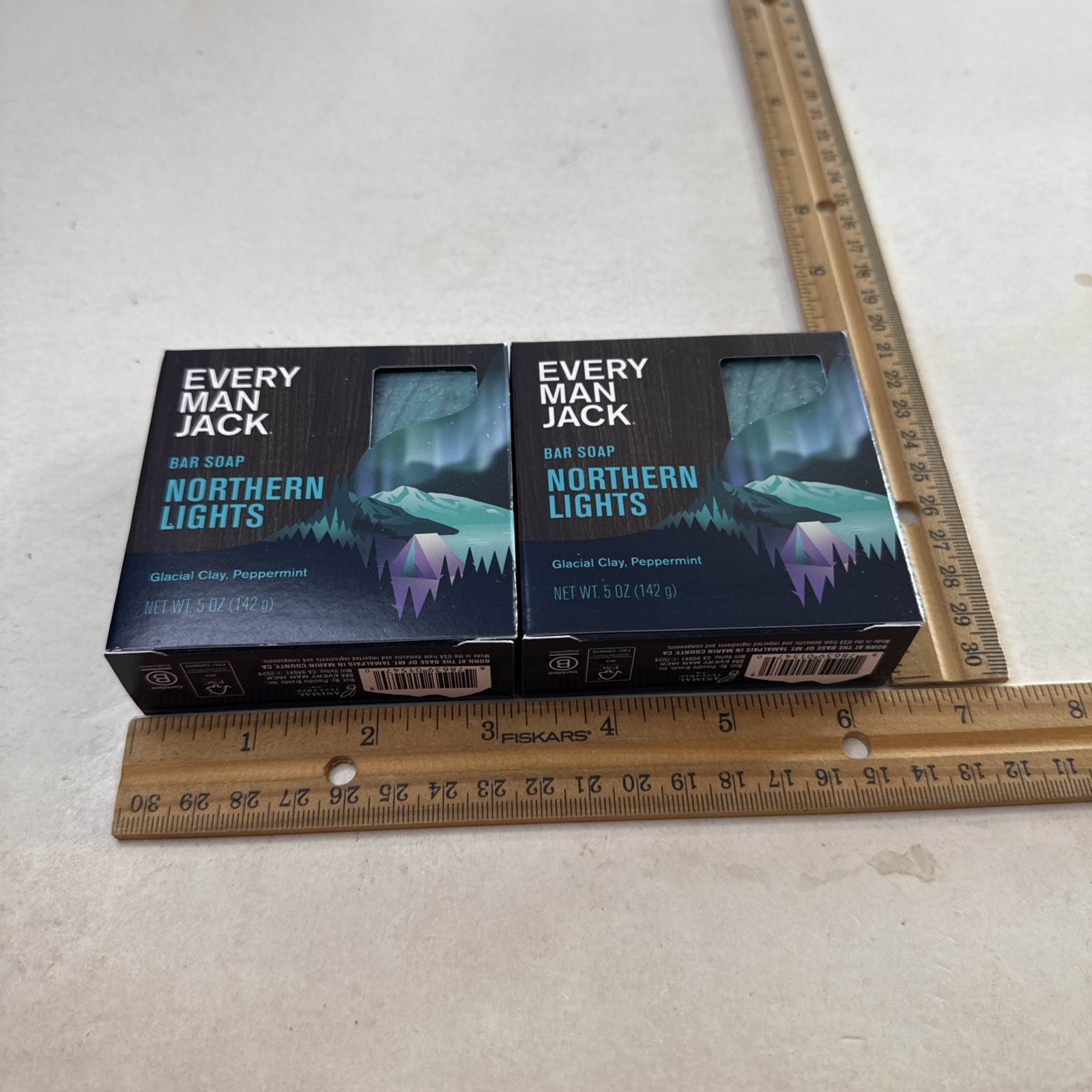 2x Every Man Jack NORTHERN LIGHTS Bar Soap Glacial Clay Peppermint Masculine Lot