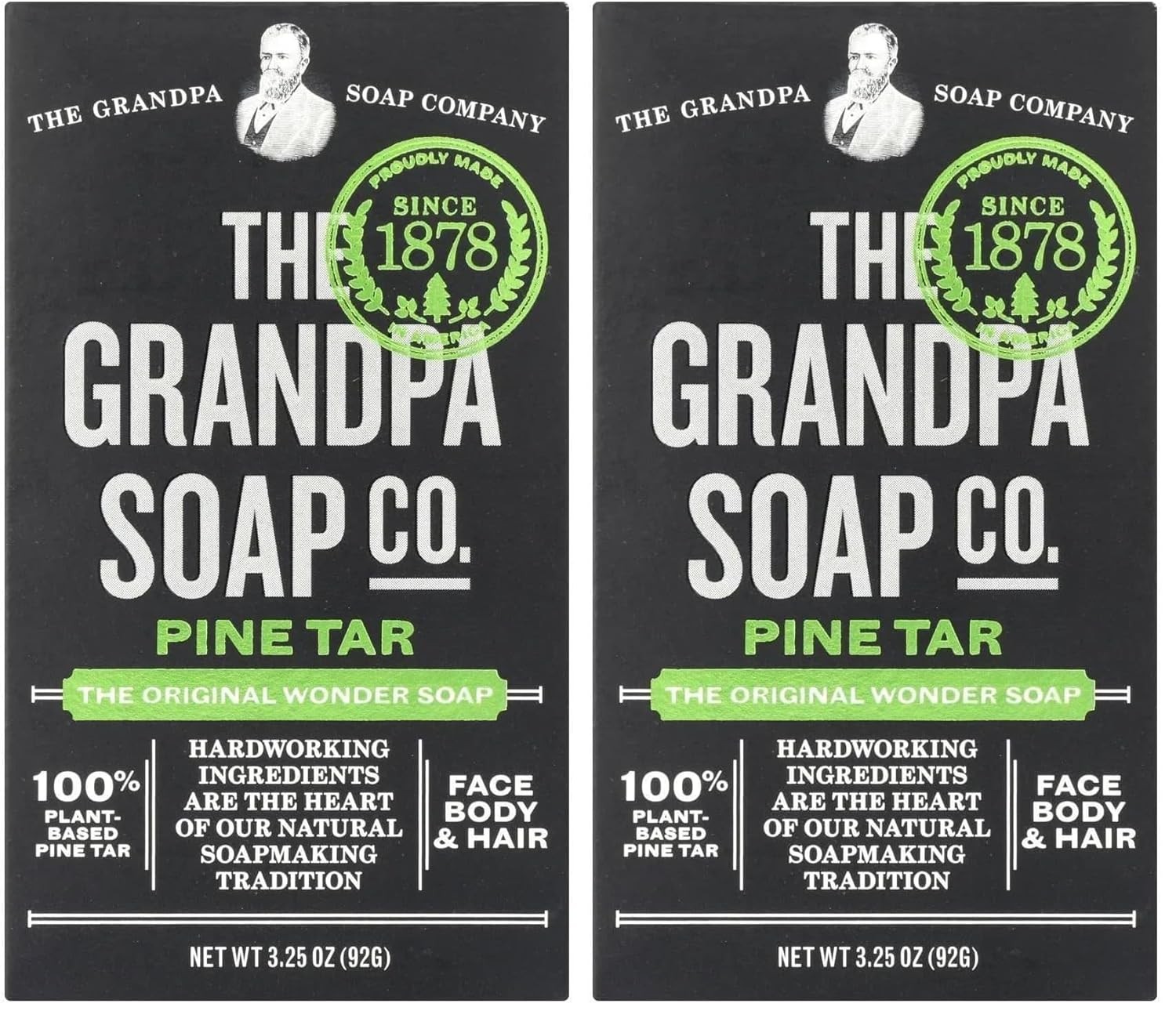 Pine Tar Soap Bar 4.25 Ounce Handmade Natural Grandpa Pine Tar Soap Bar
