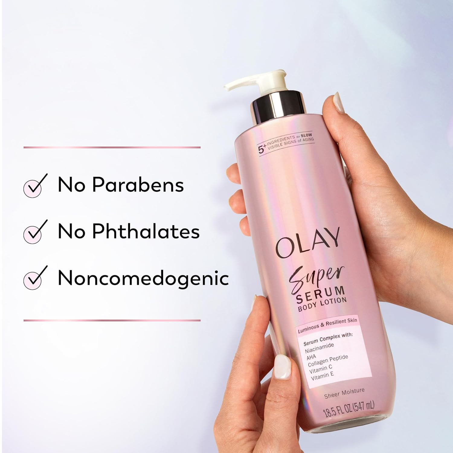 Olay Super Serum Hand & Body Lotion for Dry Skin, 24Hr Long Lasting Hydration, 5