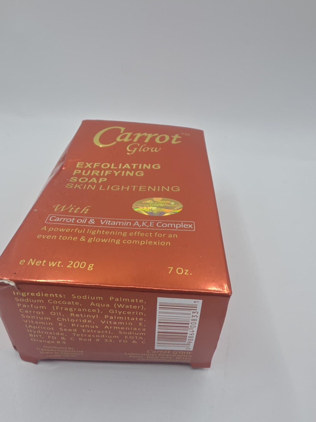 Carrot Glow Exfoliating Purifying Soap With Carrot Oil 7oz