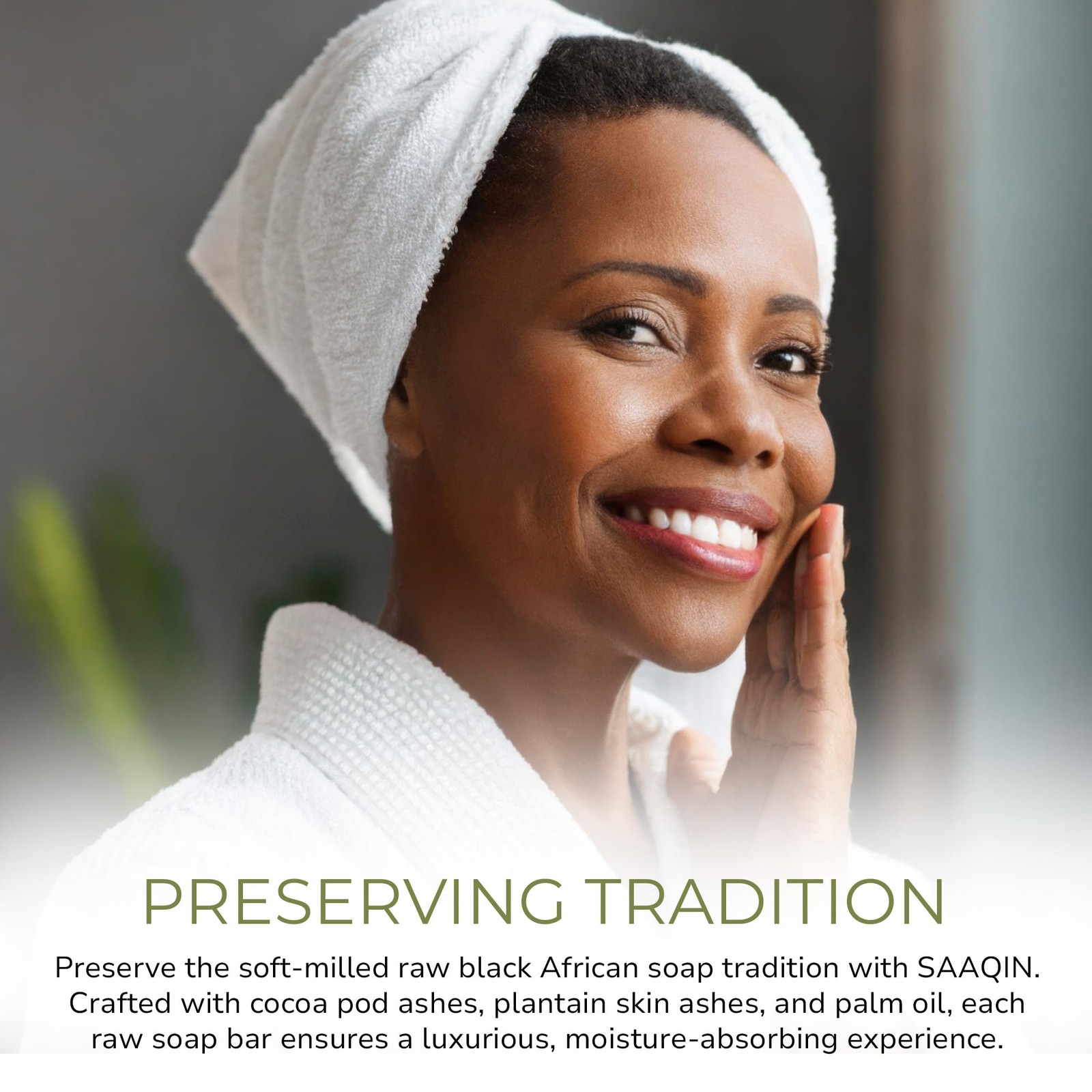 SAAQIN – Raw African Black Soap for All Skin Types, 80 Ounce (Pack of 1)