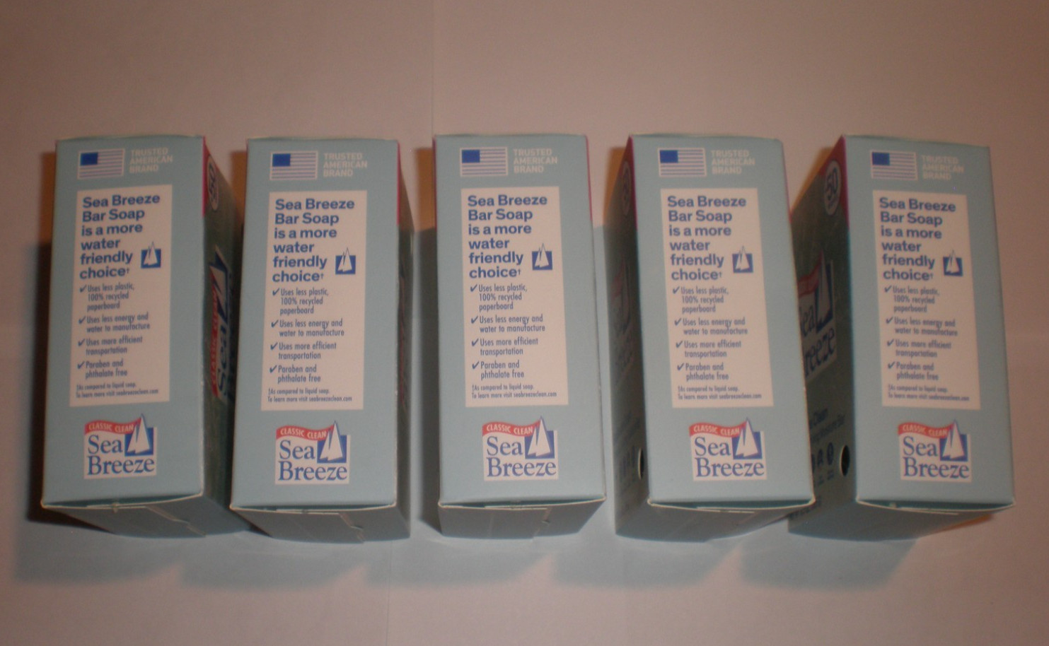 SEA BREEZE CLASSIC CLEAN TONING and CLARIFYING MOISTURE BAR SOAP LOT OF 5 BARS