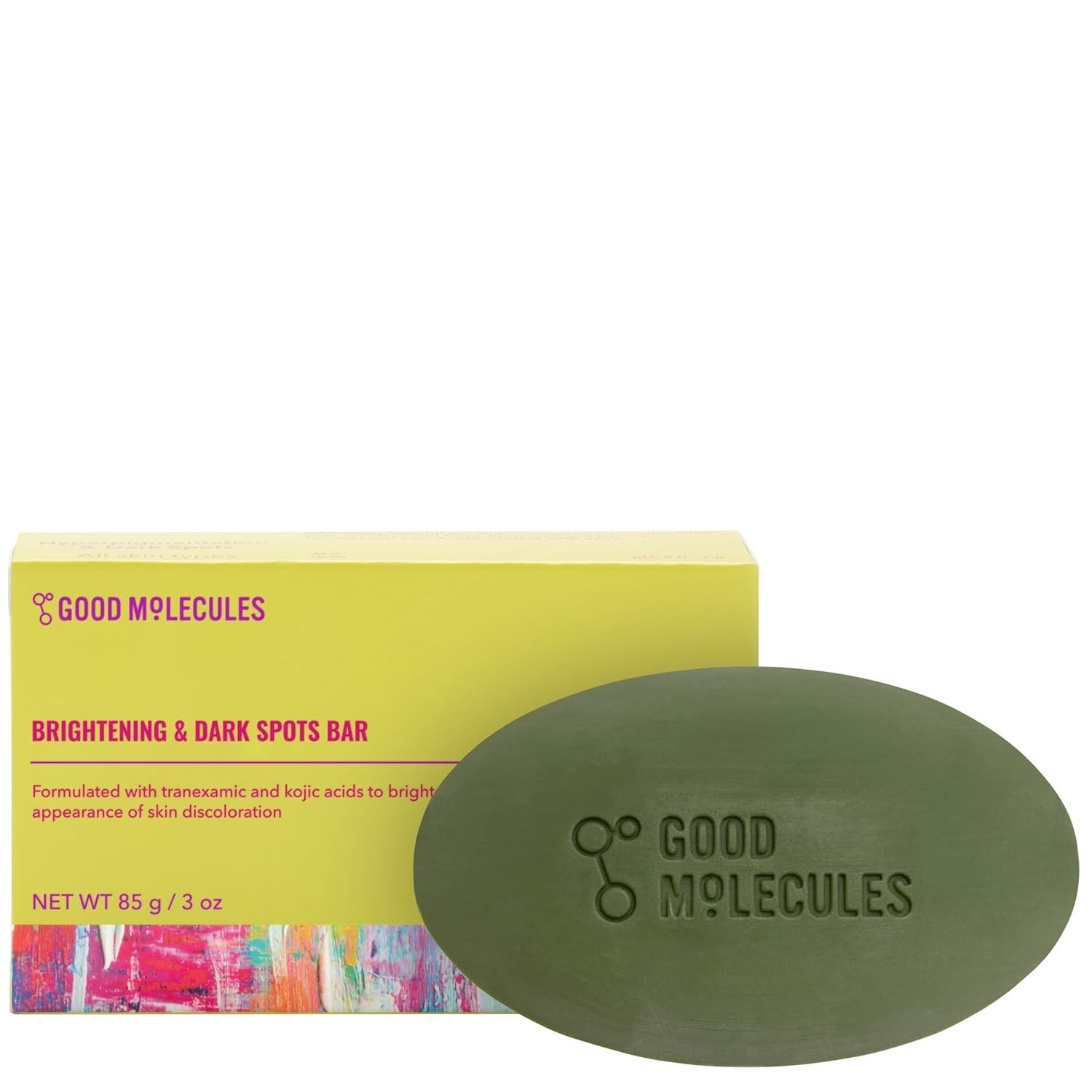 Good Molecules Brightening & Dark Spots Bar – Soap Free Face and Body Bar –