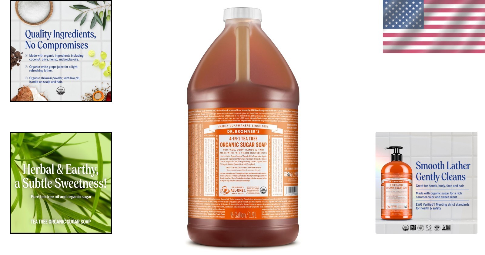 Organic Sugar Soap Tea Tree – Hands, Body, Face, Hair