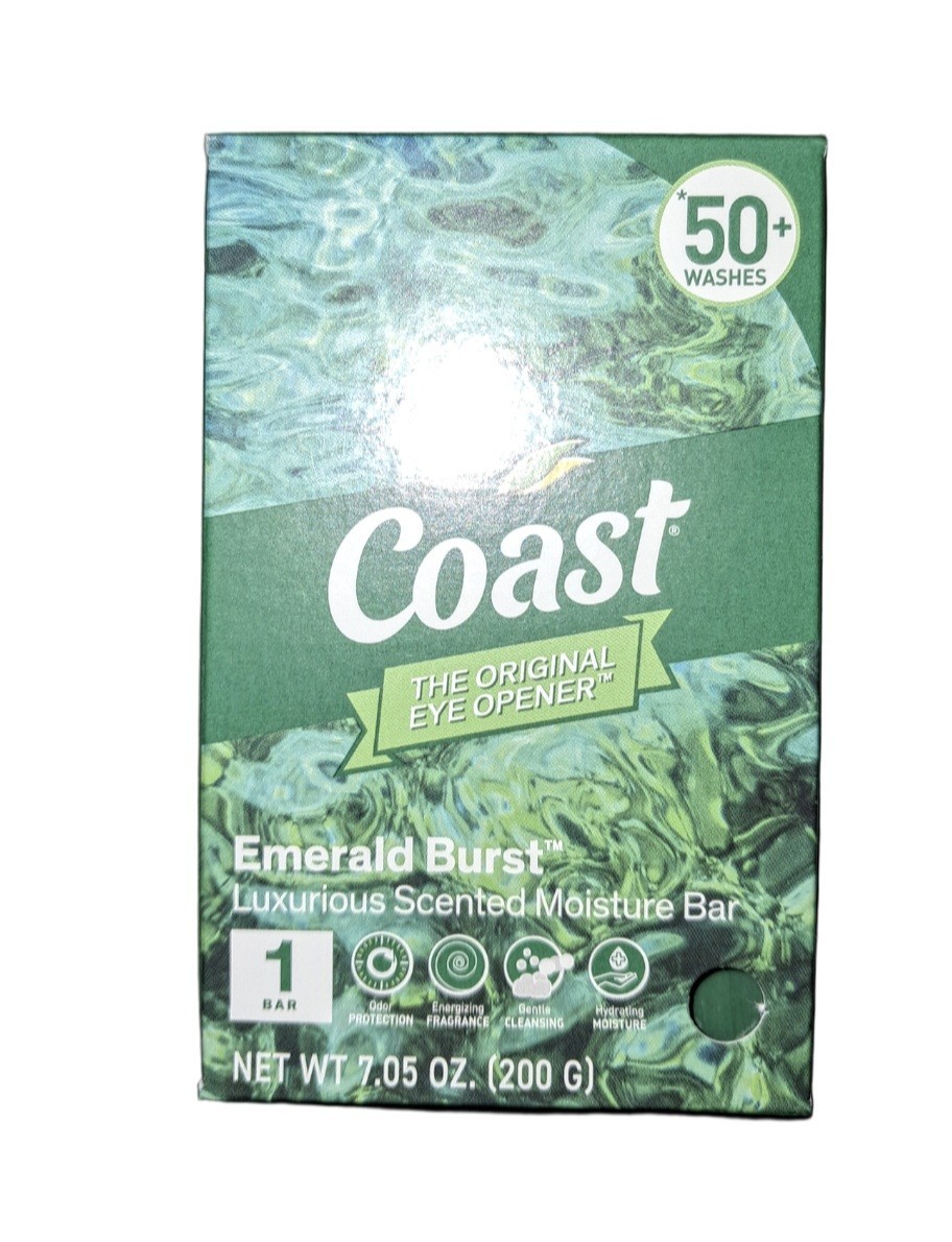 💚 COAST 💚 (7.05 Oz.) 💚🫧 ●EMERALD BURST● 💚🫧 Luxurious Scented Moisture Bar.