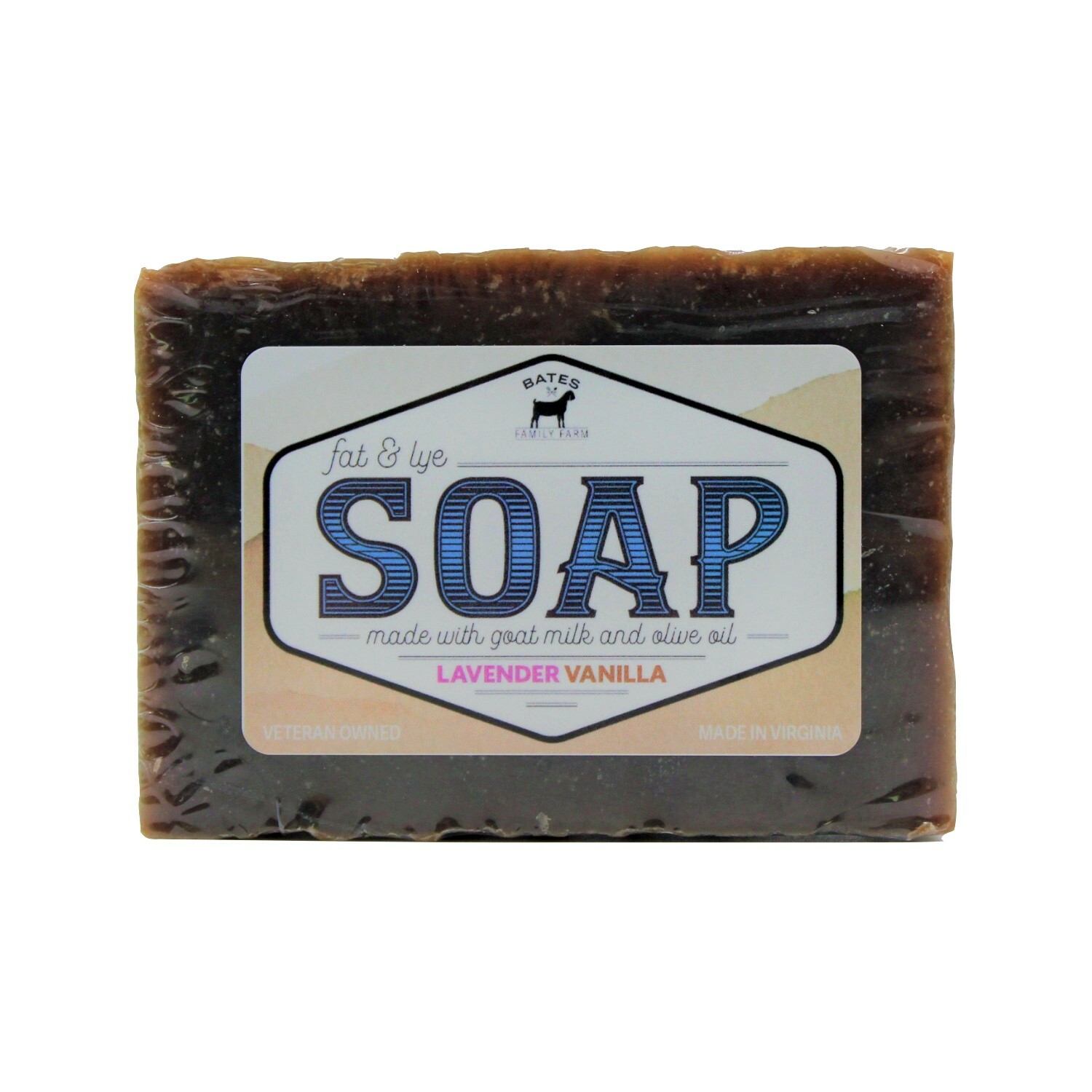 Bates Family Farm Lavender Vanilla Fat and Lye Soap Goat Milk Olive Oil Natural
