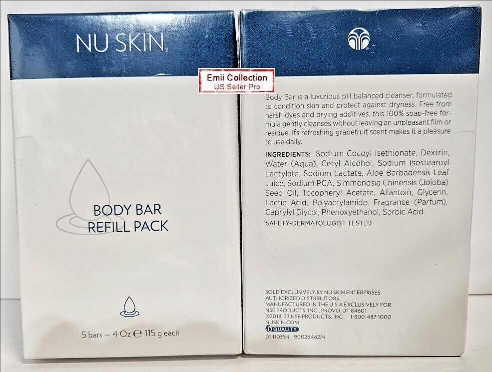 Nu Skin Nuskin Body Bar Refill Pack Soap Free 4 oz 115 g (5 Bars) Box Sealed