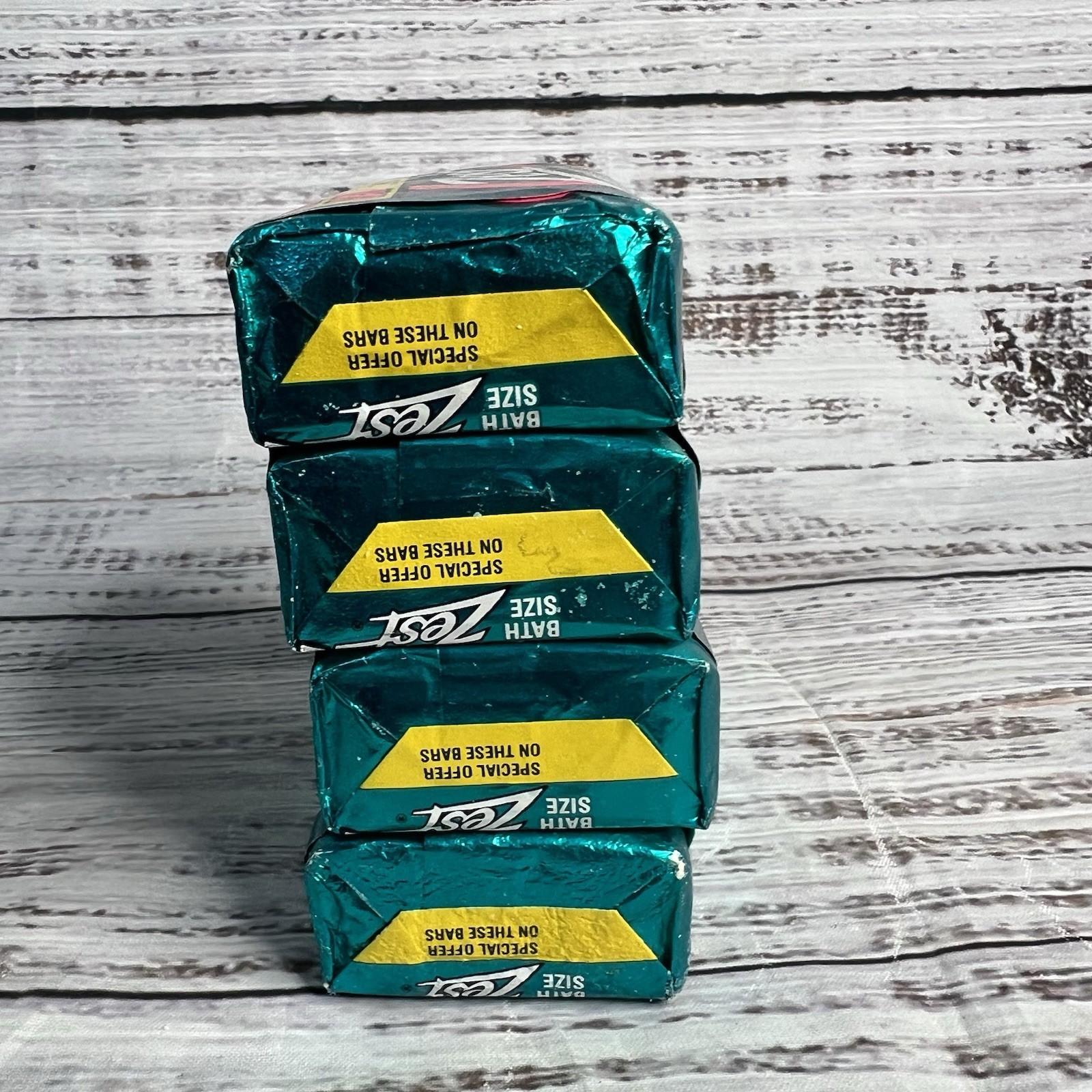 4x Vintage Zest Deodorant Beauty Bar Aqua Foil Wrapper 80s Movie Prop 5.5oz