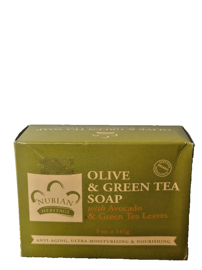 NUBIAN HERITAGE Olive & Green Tea Soap with Avocado & Green Tea Leaves 5 oz/141g