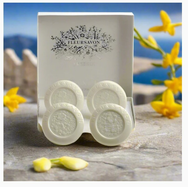 Rance 1795, Freesia Grasse Coffret, Luxury Boxed Set of 4 French Perfumed Soaps