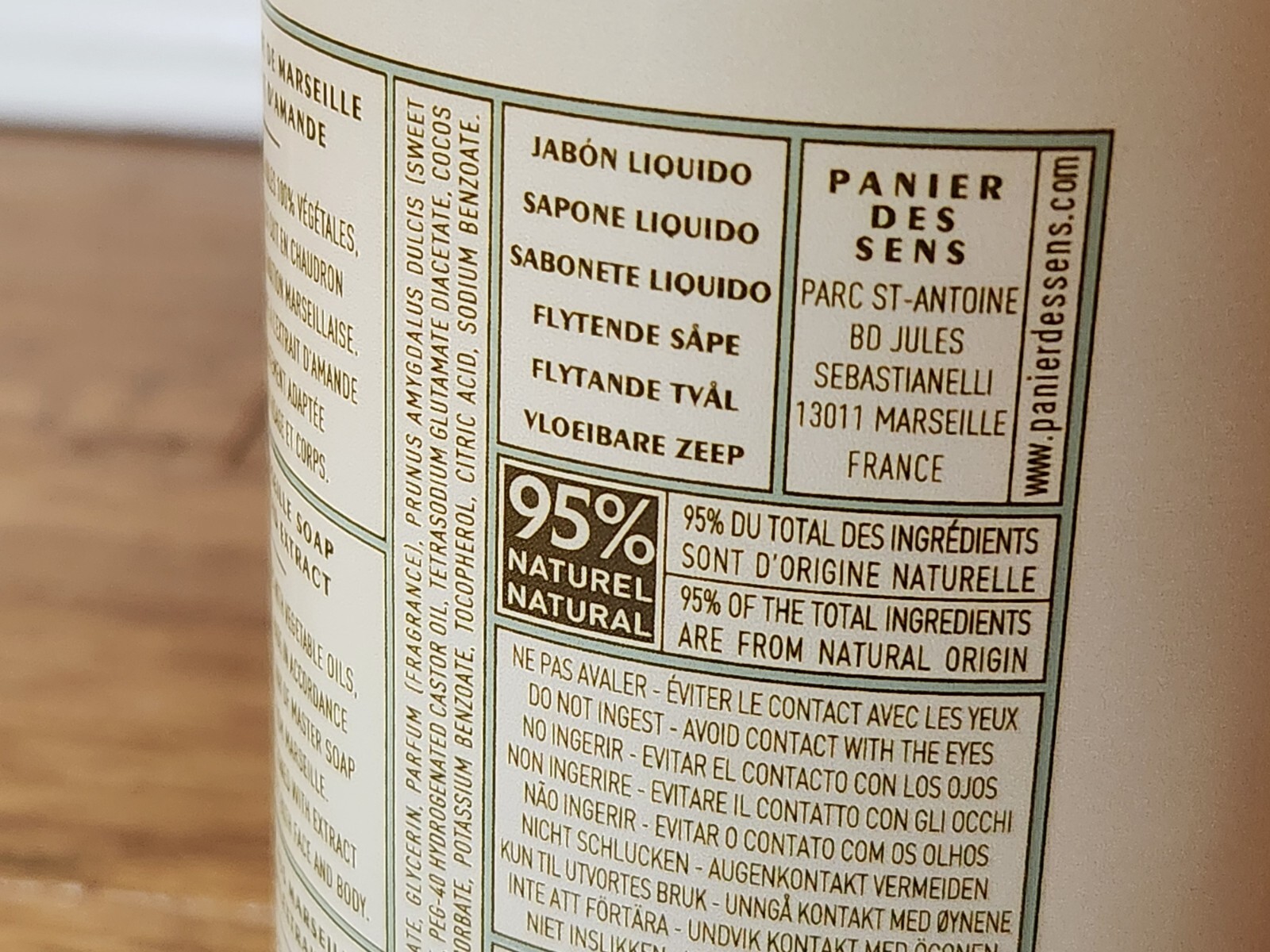 Panier Des Sens Liquid Soap Soothing Almond 25.3 fl.oz. / 750ml Made In France
