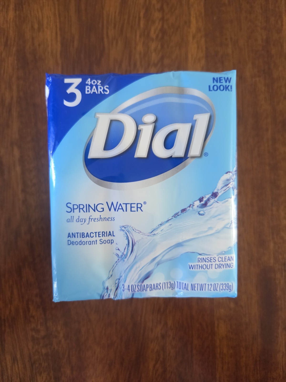 Dial Antibacterial Soap Bars, Spring Water, 3 Bars, 4 oz Each, New, Sealed