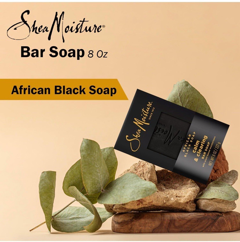 (2) SheaMoisture Plant-based African Black Soap Calm&Clearing Bar Soap 8oz/227g